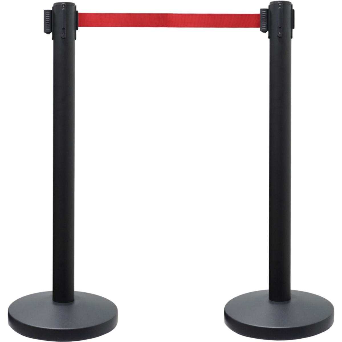 เสากั้นทางเดิน สายดึงกลับ สีดำ black powder coating